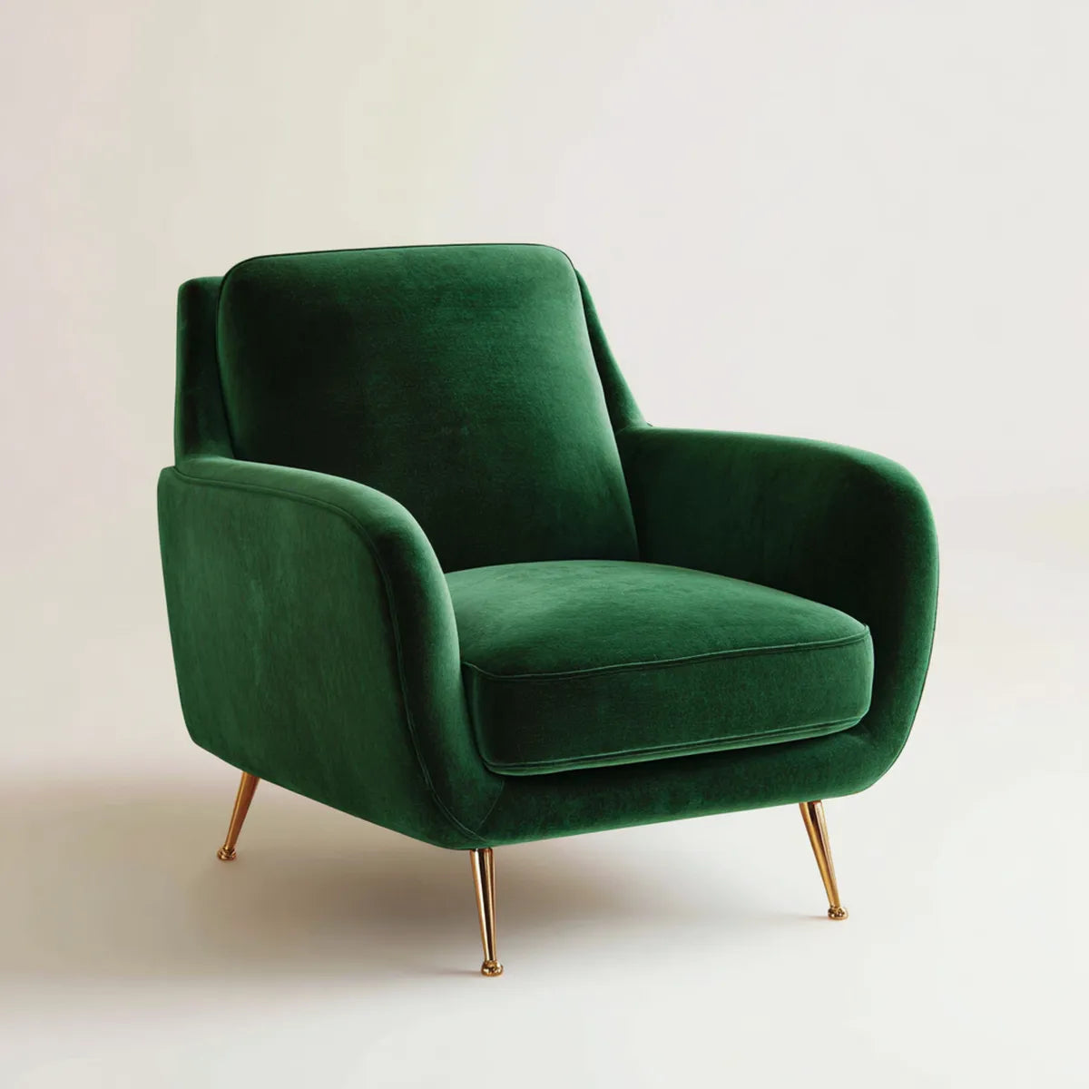 Fauteuil de salon vert foncé 85 x 82 x 85 cm polyester effet velours forme arrondie